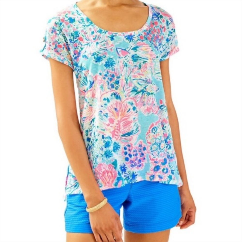 ⬇️ $50 Lilly Pulitzer Serene Blue Gypsea Linen Top